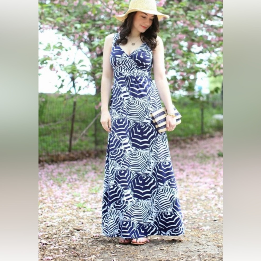 Lilly Pulitzer Navy Maxi Sloan Dress - Medium